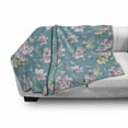 thumbnail image 3 of Floral Soft Flannel Fleece Throw Blanket, Natural Theme Lily Flower Patterns Blossoms Buds and Leaves, Cozy Plush for Indoor and Outdoor Use, 70" x 90", Baby Pink Rose, by Ambesonne, 3 of 6
