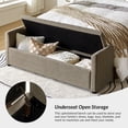 thumbnail image 6 of 59" Storage Bench Upholstered Bed End Foot Stool 2 Throw Pillows Bedroom Entryway Living Room Brown, 6 of 9