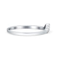 thumbnail image 2 of V Curve Baguette Band Eternity Ring Wedding Round Simulated Cubic Zirconia 925 Sterling Silver size 8, 2 of 5