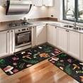 thumbnail image 3 of Kitchen Rugs Sets Of 2,Colorful Mushroom Forest Black Pattern Anti Fatigue Kitchen Mat Rugs Non Slip Washable,Decorative Kitchen Floor Mats for Kitchen,Sink,Laundry,17"x47"+17"x47", 3 of 5
