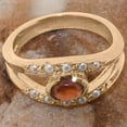 thumbnail image 5 of LBG British Made 9k Rose Gold Womens Ring Natural Garnet & Cultured Pearl Band Ring - 33 size options - Size 7.5, 5 of 7