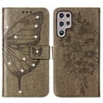 thumbnail image 3 of Nalacover for Samsung Galaxy S23 Ultra Wallet Case, Rhinestone Butterfly& Flower Pattern Cover with Card Slots Holder Kickstand, Wrist Strap Handbag PU Leather Magnetic Clasp Shockproof Case, Gray, 3 of 8