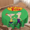 thumbnail image 4 of Phineas And Ferb Round Tablecloth Print Decorative Table Cover Washable Table Cloths for Dining Party Picnic 60x60in, 4 of 8