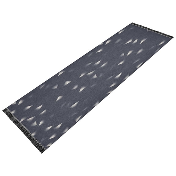Vintage Modern Runner Rug,Non Slip Machine Washable 72"x23.5" Polyester Material Pet-Friendly Durable,Applicable to Entryway Rug Living Room Rug Indigo Blue Background
