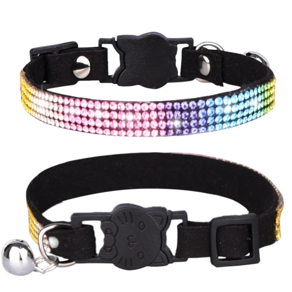 Sequins Small Dog Kitten Cat Collars for Pet Puppy with Bell Chihuahua Yorkshire 