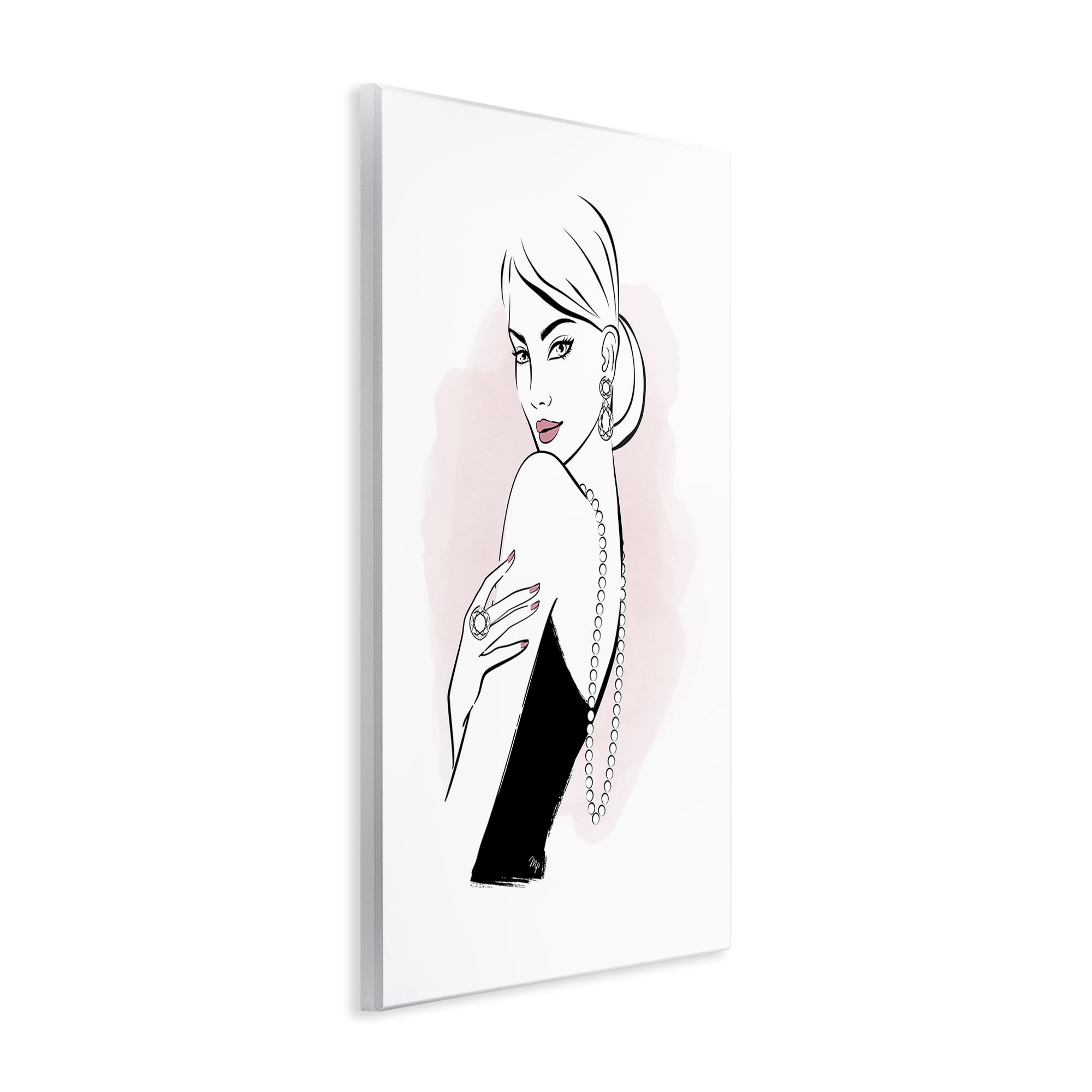 Stupell Industries Diamond Jewelry Girl Novelty Painting Unframed Art Print Wall Art, 10 x 15