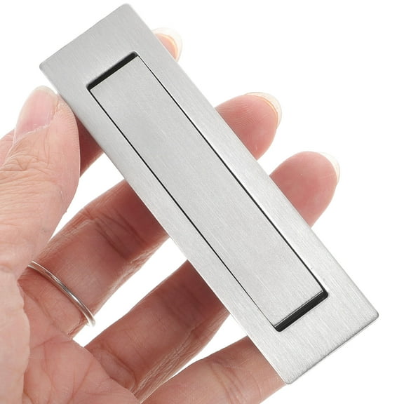 ROSENICE Pocket Door Handles Brushed Nickel Finger Pulls for Cabinets Furniture