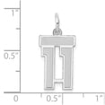 thumbnail image 4 of 14k White Gold Satin Brush Finish Small Size Number 11 Charm Pendant, 4 of 6