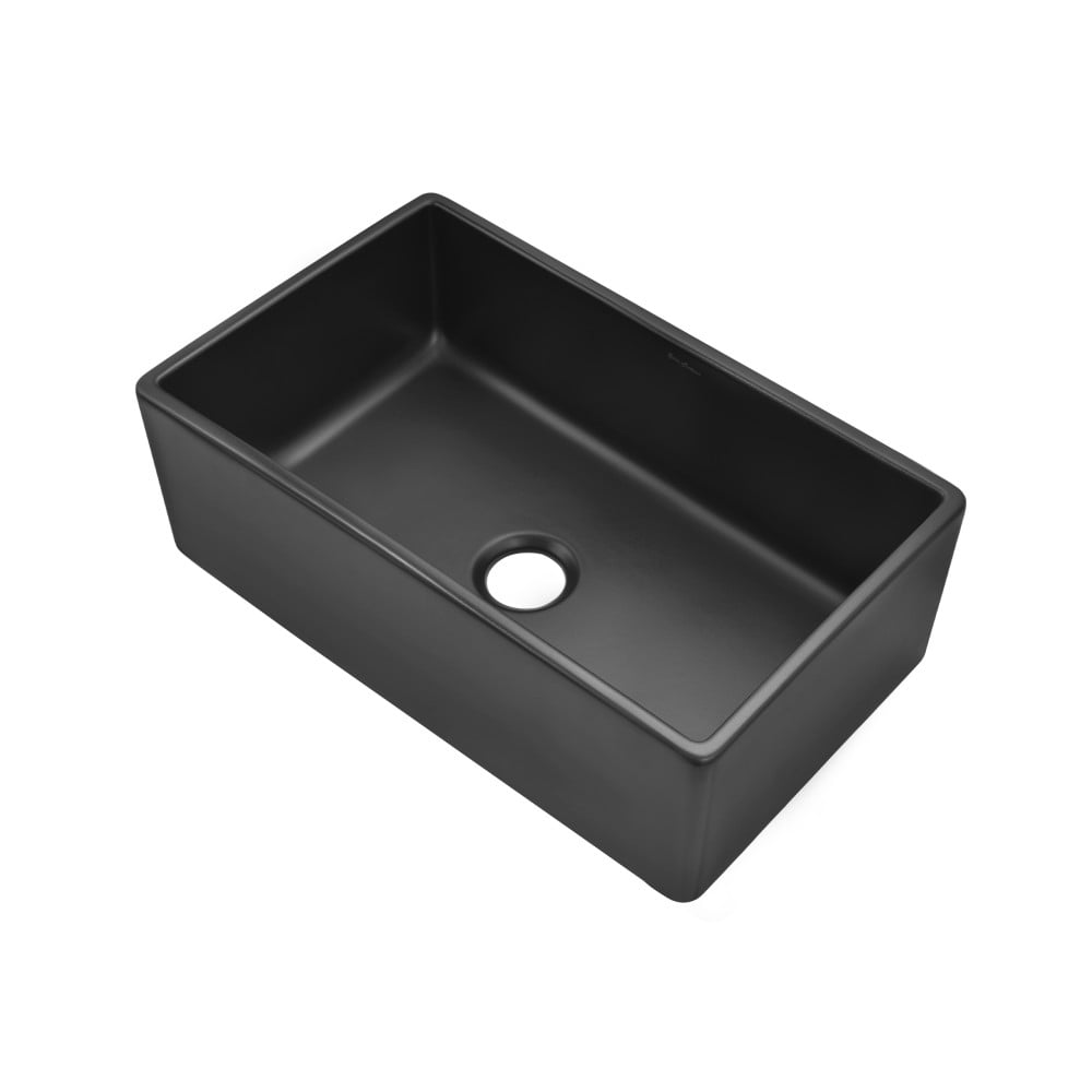 Swiss Madison Lyon 30 x 18 Fireclay, Single Basin, Farmhouse Kitchen Sink in Matte Black