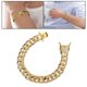 thumbnail image 5 of Gargantilla de cadena cubana de 1,2 joyería imitación para hombres y mujeres Dorado 8 pulgadas Zulema cadena cubana, 5 of 8