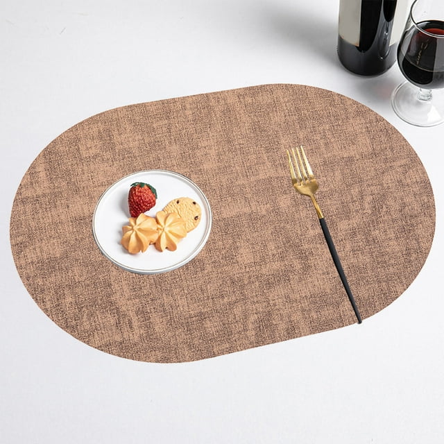 Napperons en Cuir Grain Ovale Résistant à l'Huile Tapis d'Isolation Thermique pour Aliments Occidentaux