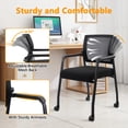 thumbnail image 5 of KLASIKA Waiting Room Chairs with Wheels, Adjustable Mesh Backrest, Desk Chair with Ergonomic Lumbar Support and Thickened Seats Cushion, 2 Pack Black, 5 of 9
