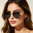 thumbnail image 3 of Retro Heart Sunglasses, UV400 Protection Cat-Eye Style Shades for Women, 3 of 4