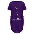 thumbnail image 4 of Robes d'Été pour Femmes Manches Courtes Décontractées T-Shirts Robe Imprimée Col Rond Confortable Longueur Genou avec Poches, 4 of 5