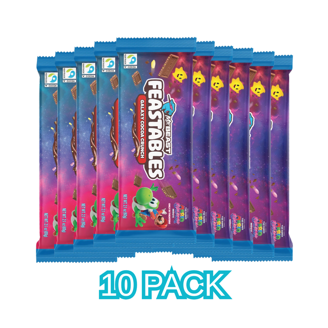Feastables Galaxy Cocoa Crunch Super Mario Pack 10 Barras Chocolate MrBeast