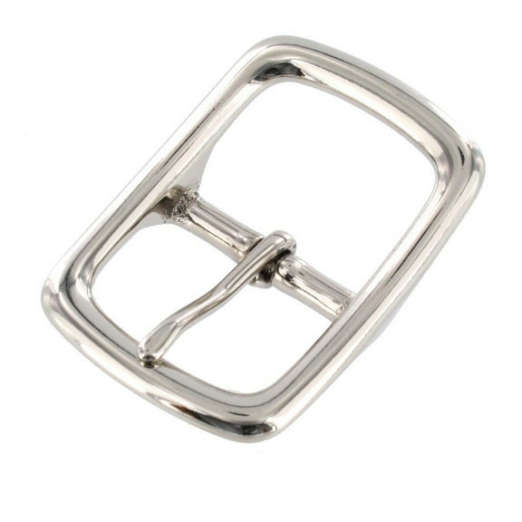 1210 Nickel Plate, Center Bar Buckle, Solid Brass-LL, 1"