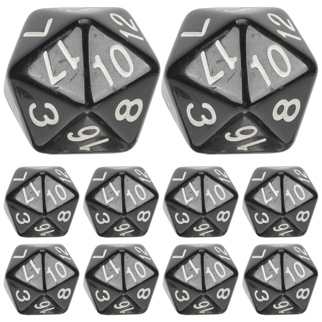 Shisuyan Black Acrylic 20 Sided Dice for Classroom Entertainment and Easy Math Learning 1.6 inches