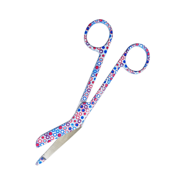 Artzone Lister Bandage Scissors - 5.5-Inch Cynamed Stainless Steel Shears - Dotted White