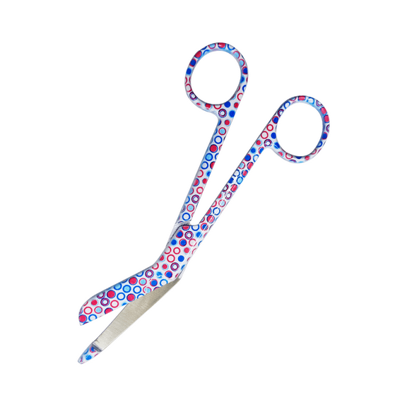 Artzone Lister Bandage Scissors - 5.5-Inch Cynamed Stainless Steel Shears - Dotted White