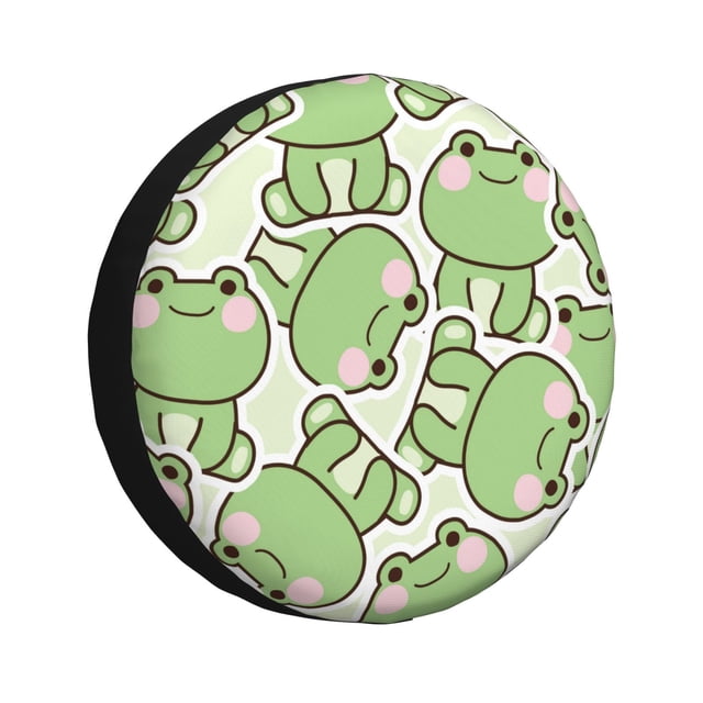 Fotbe Cute Frog Funda de Llanta de Repuesto con Estampado, Engrosada, Ajuste Universal para Jeep, Remolque, RV, SUV, Camión-16 inch