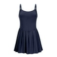 thumbnail image 5 of SMihono Women's Tennis Athletic Pleated Summer Mini Dress 2025 Golf Workout Build in Shorts Casual Romper Short Sundress Navy L, 5 of 9
