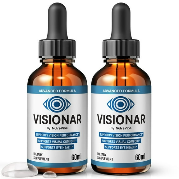 (2 Pack) Visionar Drops – Daily Eye Care Formula with Original Blend to Support Visual Wellness, Eye Comfort & Healthy Vision |Easy-to-Use Liquid for Everyday Use (60 Servings)