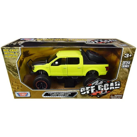 Motormax 79146grn 1-27 Scale Off Road Bright Green 2019 Ford F-150 Lariat Crew Cab Pickup Truck Diecast Model