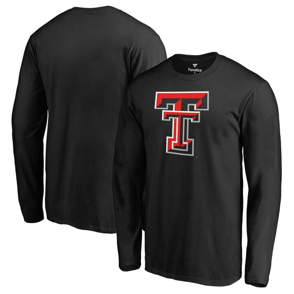 Men's Black Texas Tech Red Raiders Primary Team Logo Long Sleeve T-Shirt