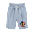 thumbnail image 1 of Pantalones Cortos Casuales para Mujer Día de la Independencia Impreso Elástico de la Cintura, Pantalones Cortos de Verano para Mujeres, 1 of 4
