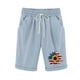 thumbnail image 1 of Pantalones Cortos Casuales para Mujer Día de la Independencia Impreso Elástico de la Cintura, Pantalones Cortos de Verano para Mujeres, 1 of 4