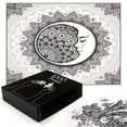 thumbnail image 3 of Ambesonne Mystic Jigsaw Puzzle, Moon Stars Bohemian Pattern, Heirloom-Quality Fun Activity for Family Durable Cardboard, 1000 pcs, White Beige and Black, 3 of 6