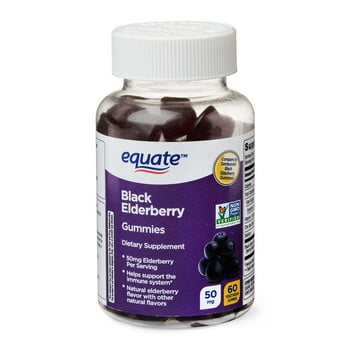 Equate Black Elderberry Gummies, Immune  Support, 60 Count