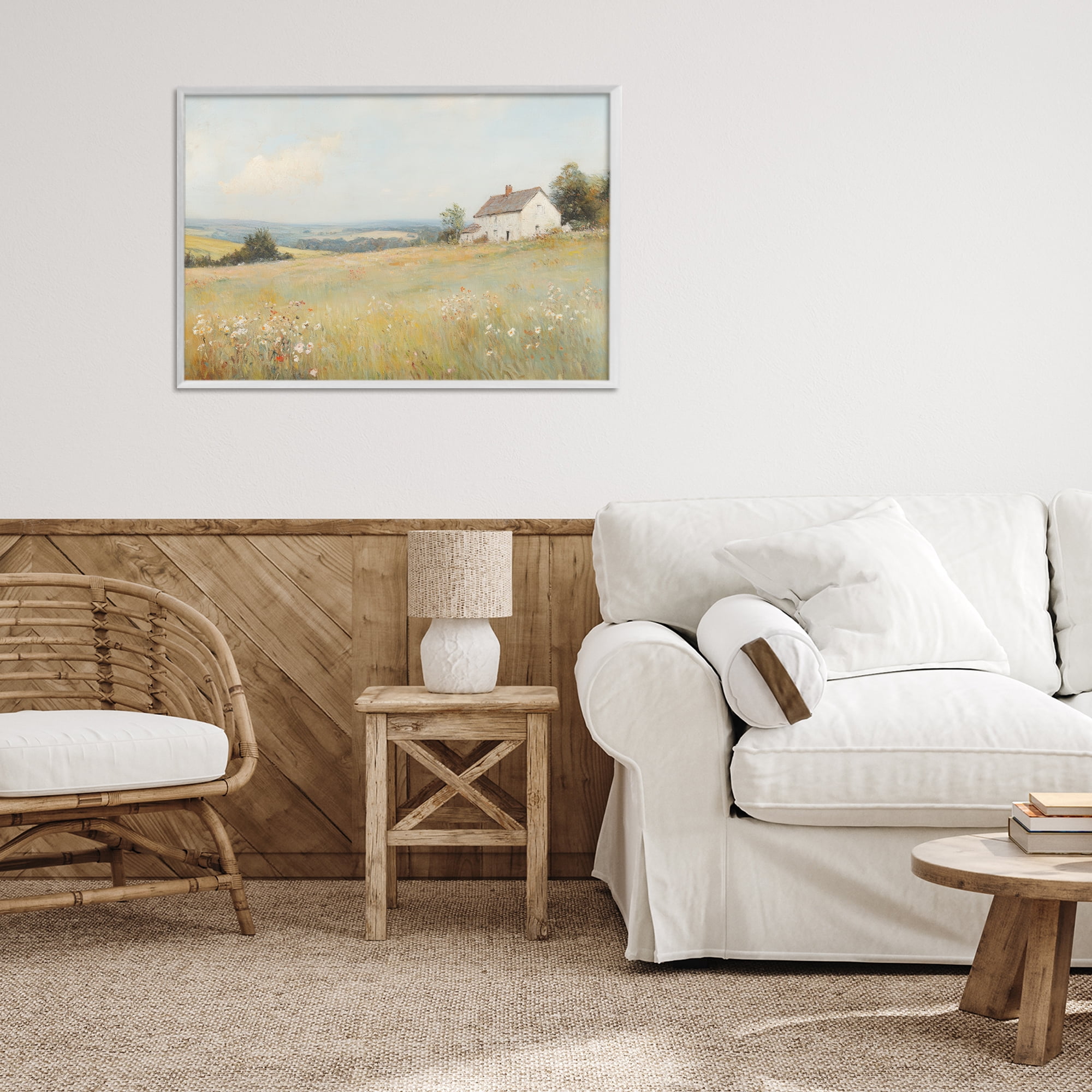 Stupell Industries Little House In The Prairie White Framed Giclee Art, design by Petal Prints Design