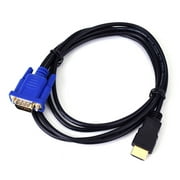 1.8M Câble HDMI vers VGA HD 1080P HDMI Mâle vers VGA Mâle Convertisseur Vidéo Adaptateur pour PC Portable Couleur: Noir