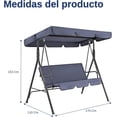 thumbnail image 5 of Banca Mecedora Bluelander 3 Asientos con Toldo Azul, 5 of 5