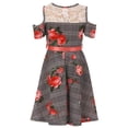 thumbnail image 2 of Big Girl Cold Shoulder Lace Floral Summer Birthday Flower Girl Dress Coral 12 JKS 2130 BNY Corner, 2 of 4
