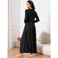 thumbnail image 4 of DARING DIVA Long Button Fit Long Sleeve Flowy A-Line Maxi Dress S Black, 4 of 6