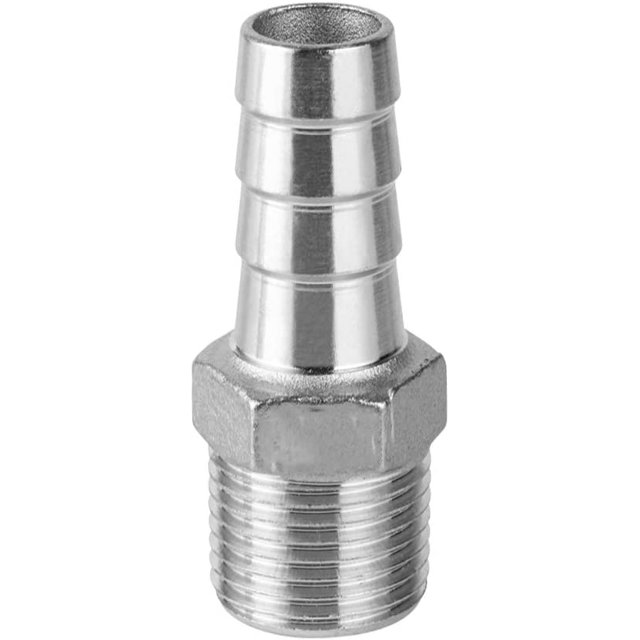 Conexión de cola de manguera con púas Acero inoxidable 304 de alta calidad de 12 mm para manguera de jardín o adaptador para conexión de manguera. JFHHH pequeña