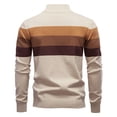 thumbnail image 2 of Men's Quarter Zip Striped Knit Sweater Long Sleeve Mock Neck Casual Work Top, 2 of 4