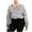 C_Silver, variant on Women's Off Shoulder Crop Sweatshirt Plus Size Fashion One Shoulder Long Sleeve Pullover Top with Strap Design Black S