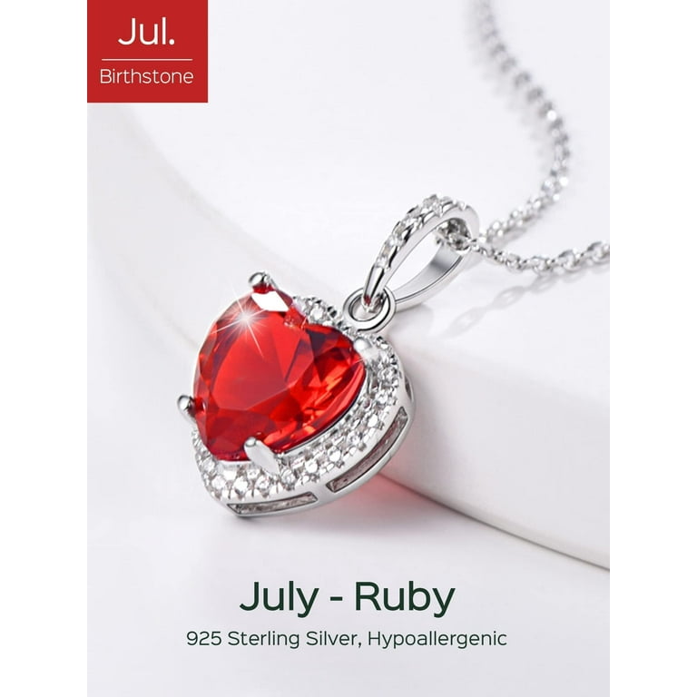 July Birthday Charm Red Cubic Zirconia Sterling Silver July Birthday Charm Red Cubic Zirconia Sterling Silver