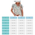 thumbnail image 5 of Blusas de mujer Casual Boho Estampado floral Cuello en V Manga corta Camisas sueltas elegantes Tops Verde XL, 5 of 5