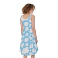 thumbnail image 2 of White And Blue Cow Print Sleeveless Knee Length Dress, Farmer Gifts Fashion Summer Maxi Dress For Women., 2 of 4