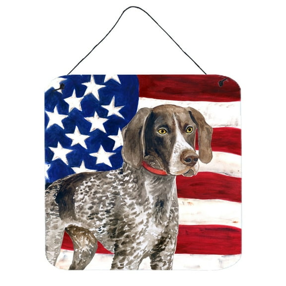 Carolines Treasures BB9641DS66 German Shorthaired Pointer Patriotic Wall or Door Hanging Prints 6HX6W multicolor