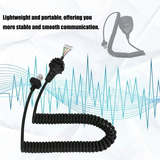 HM 152 Hand Microphone Cable, ABS Material, Thick Cable Desig Easy to Use, Spring Winding, Anti Pull Compatible with IC F121S, IC F221S, IC F221, IC F520, IC F521
