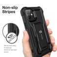 thumbnail image 4 of FITO For iPhone 12 Mini Case, Phone Case with Screen Protector and Kickstand (Black), 4 of 7