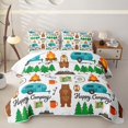 thumbnail image 2 of Manfei Kawaii Bear Twin Quilt Set 2 Pieces,Adventure RV Accessories Twin Coverlet Set,White Teal,1 Bedspread and 1 Pillowcase, 2 of 7