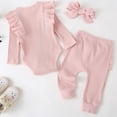 thumbnail image 3 of Set de mamelucos para otoño e invierno, 3 piezas, para bebés y niñas, 3 of 6