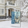 thumbnail image 6 of Welcome Winter Gnome Decorative Garden Flag, Snowflakes Pine Trees Get Cozy Yard Outside Decorations, Blue Christmas Holiday Seasonal Burlap Outdoor Small Home Decor Double Sided 12.5x18, 6 of 6