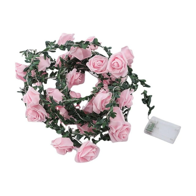 openpig Valentines Day Decorations - Rose LED Rattan Cane Decorative Lights For Valentines Day Decoration Decorative Night Lights Bedroom Party Ambient Lights Prop Light String